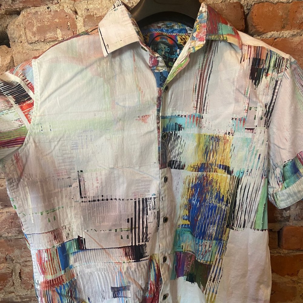Robert Graham Pattern Short Sleeve Button Down M